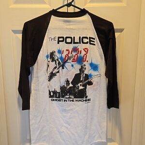 Police Raglan Shirt - Black & White